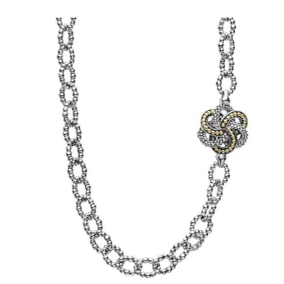 Four Station Two-Tone Love Knot Necklace from Lagos